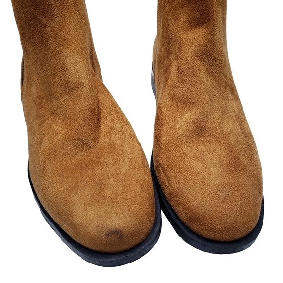 Nine West | Cognac Brown Suede Almond Toe Southwestern Ankle Booties Women's 7 - Picture 3 of 13